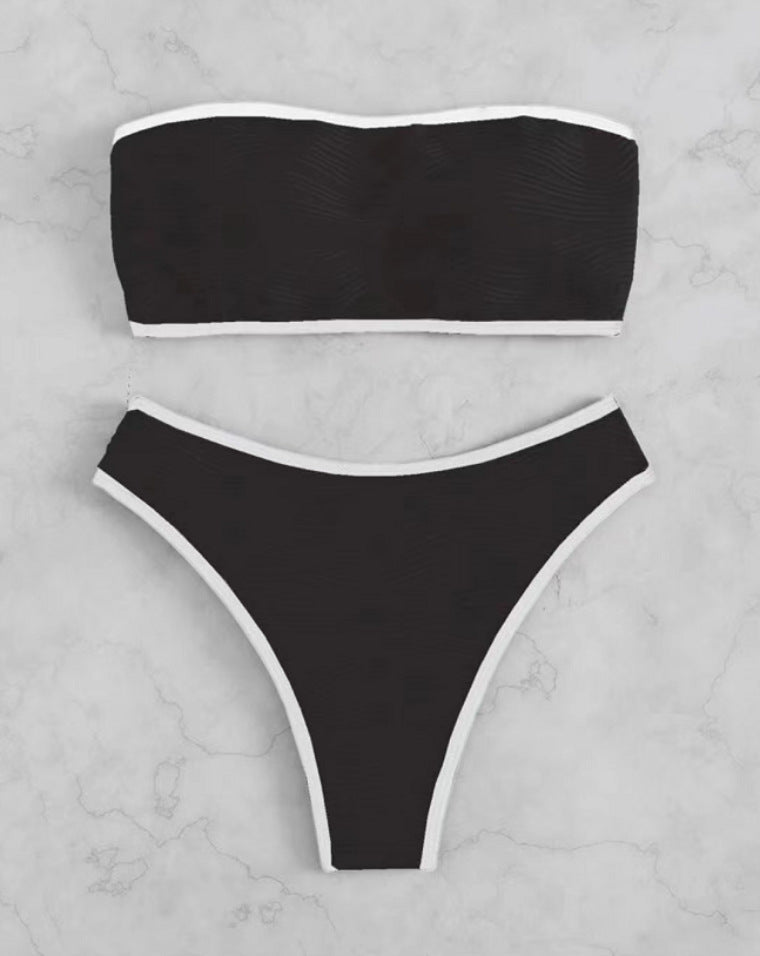 Bikini bandeau structuré à jambe haute berg-feldt pour femme