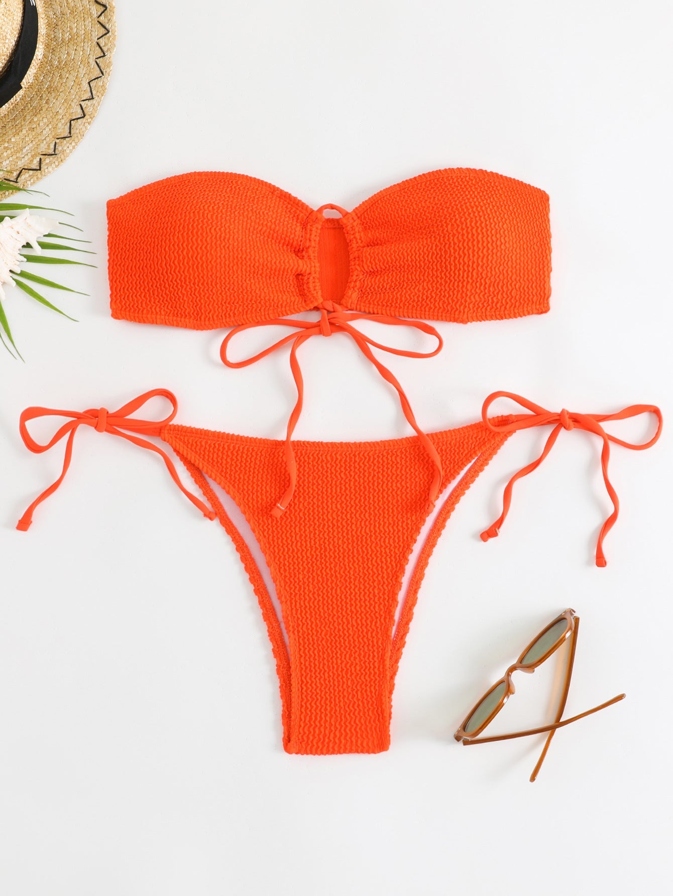 Ensemble bikini côtelé sans bretelles Berg-Feldt pour femme