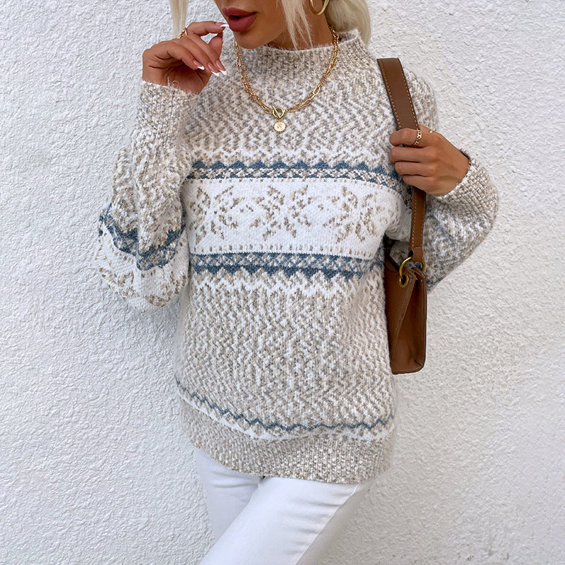 Women's cozy oversized Christmas sweater with high collar Berg-Feldt