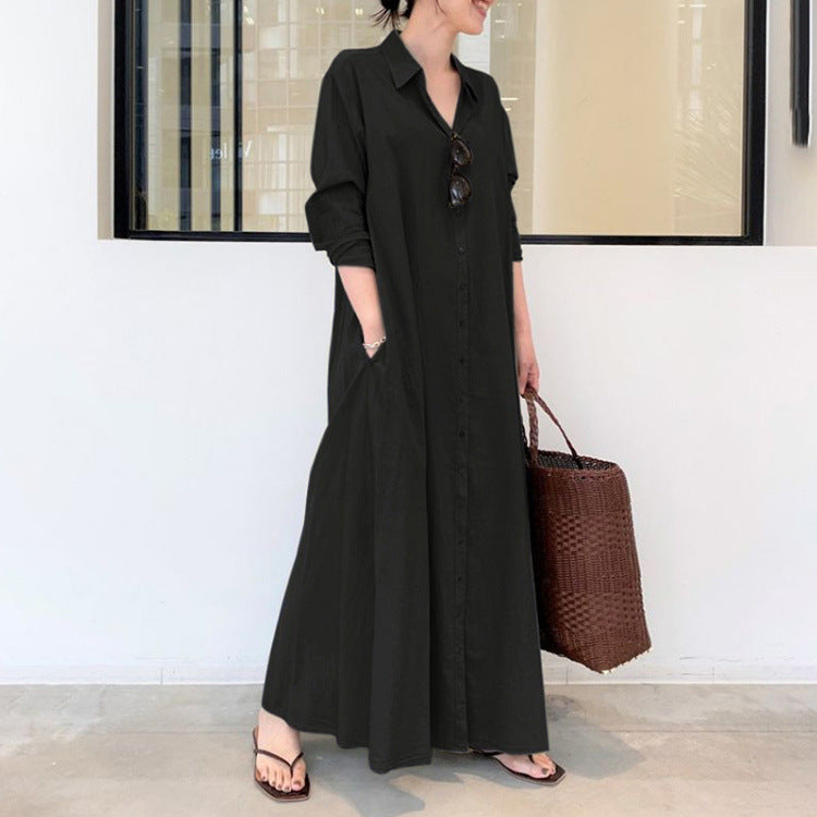 Robe chemise longue pour femme avec poches de berg-feldt