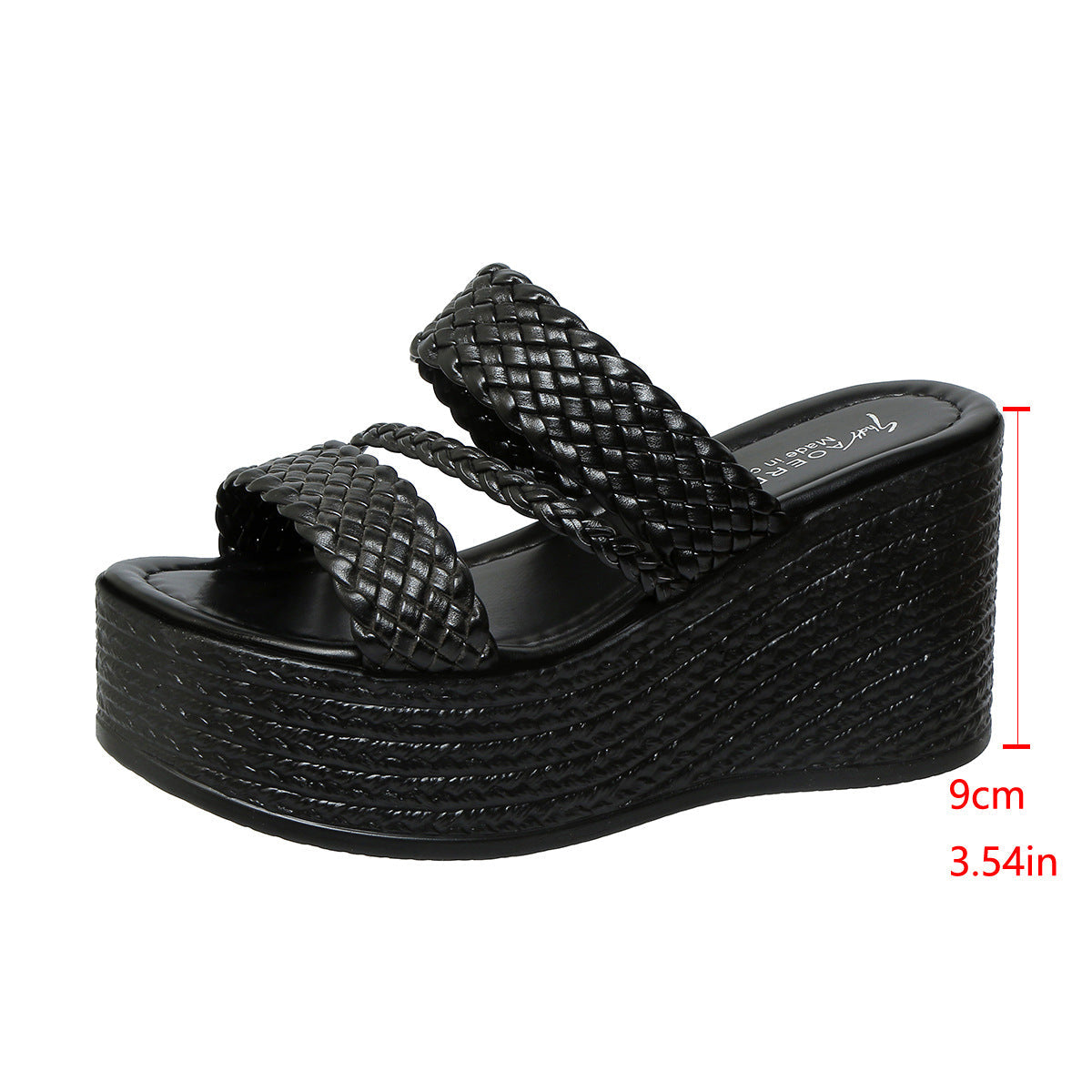 Sandales compensées confortables pour femme avec empeigne tressée et semelle confortable de berg-feldt