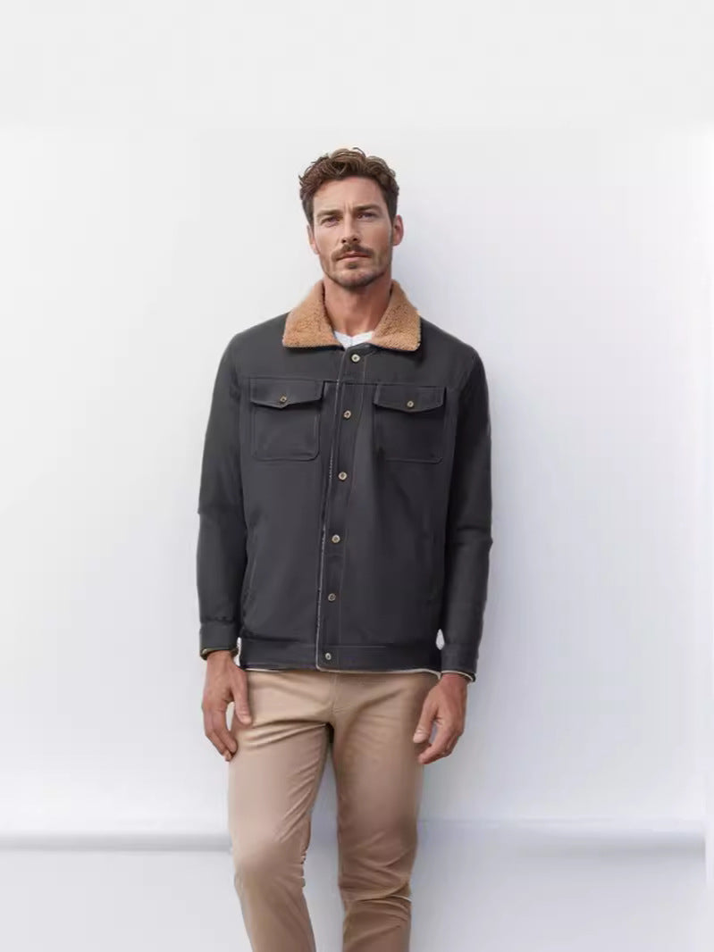 Veste décontractée pour homme avec col en fausse fourrure et poches pratiques Berg-Feldt