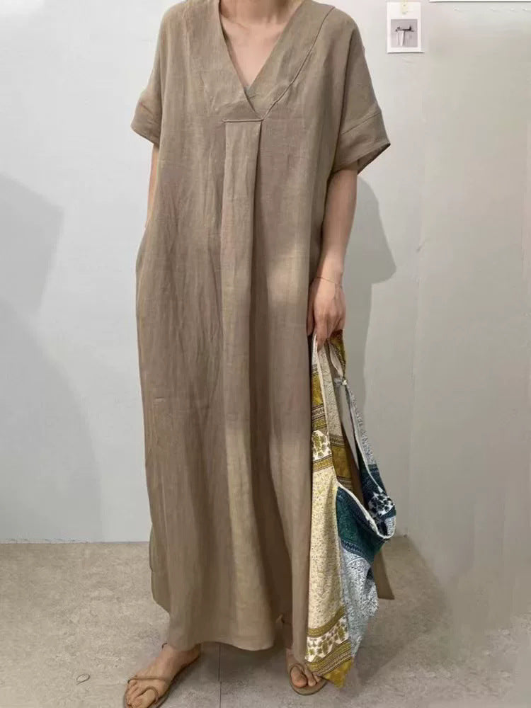 Robe d'été légère pour femme à col en V et manches courtes, par berg-feldt