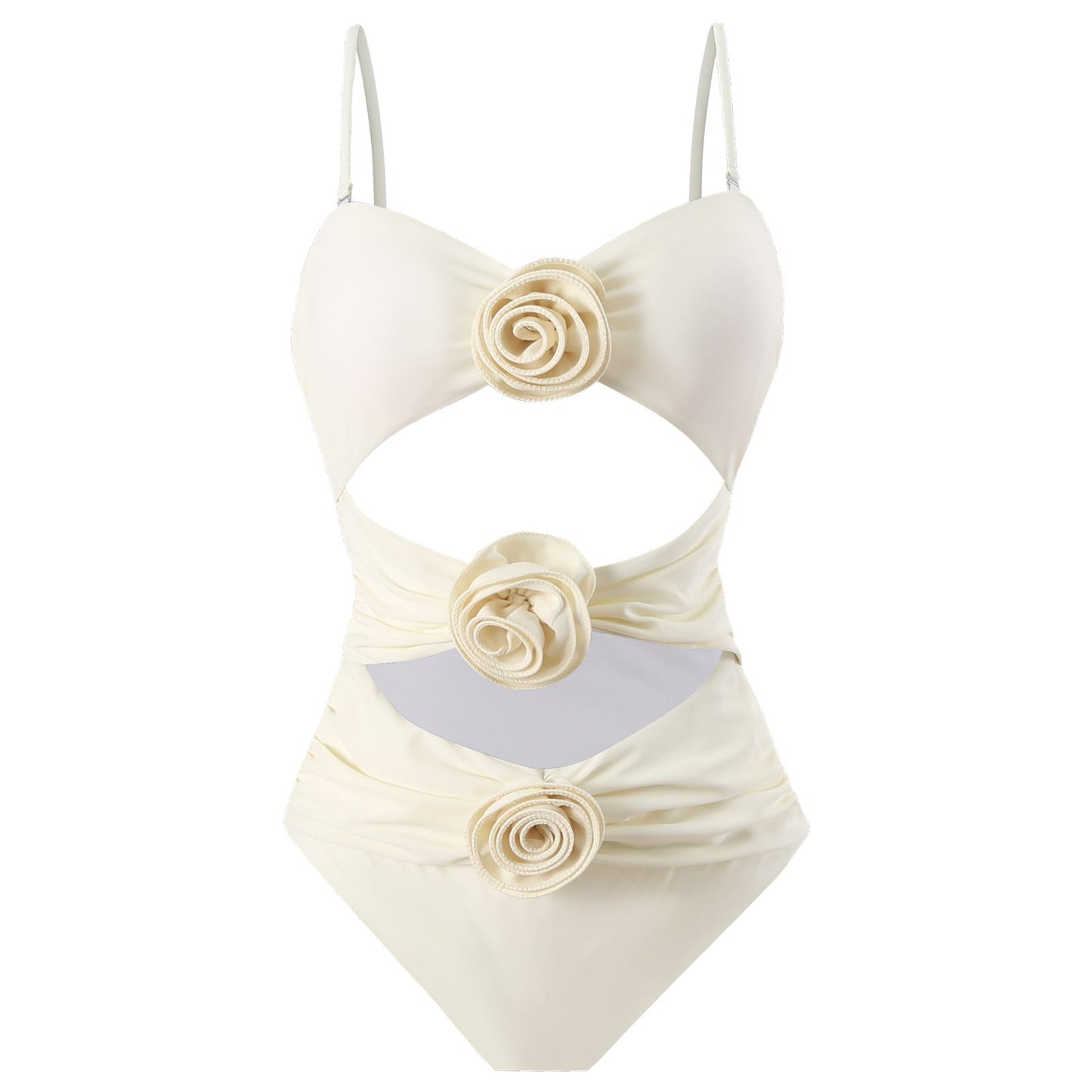 Maillot de bain femme Berg-Feldt avec fronces florales et décolleté séduisant
