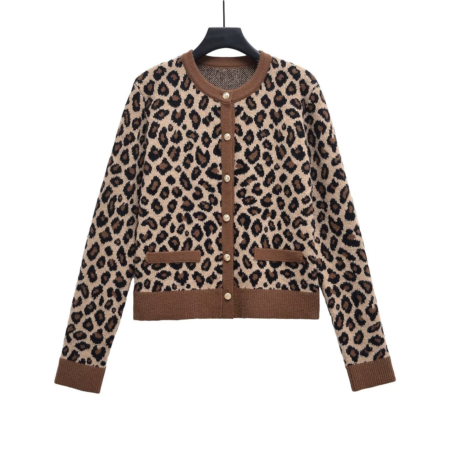 Women's Leopard Print Button-Up Cardigan by berg-feldt