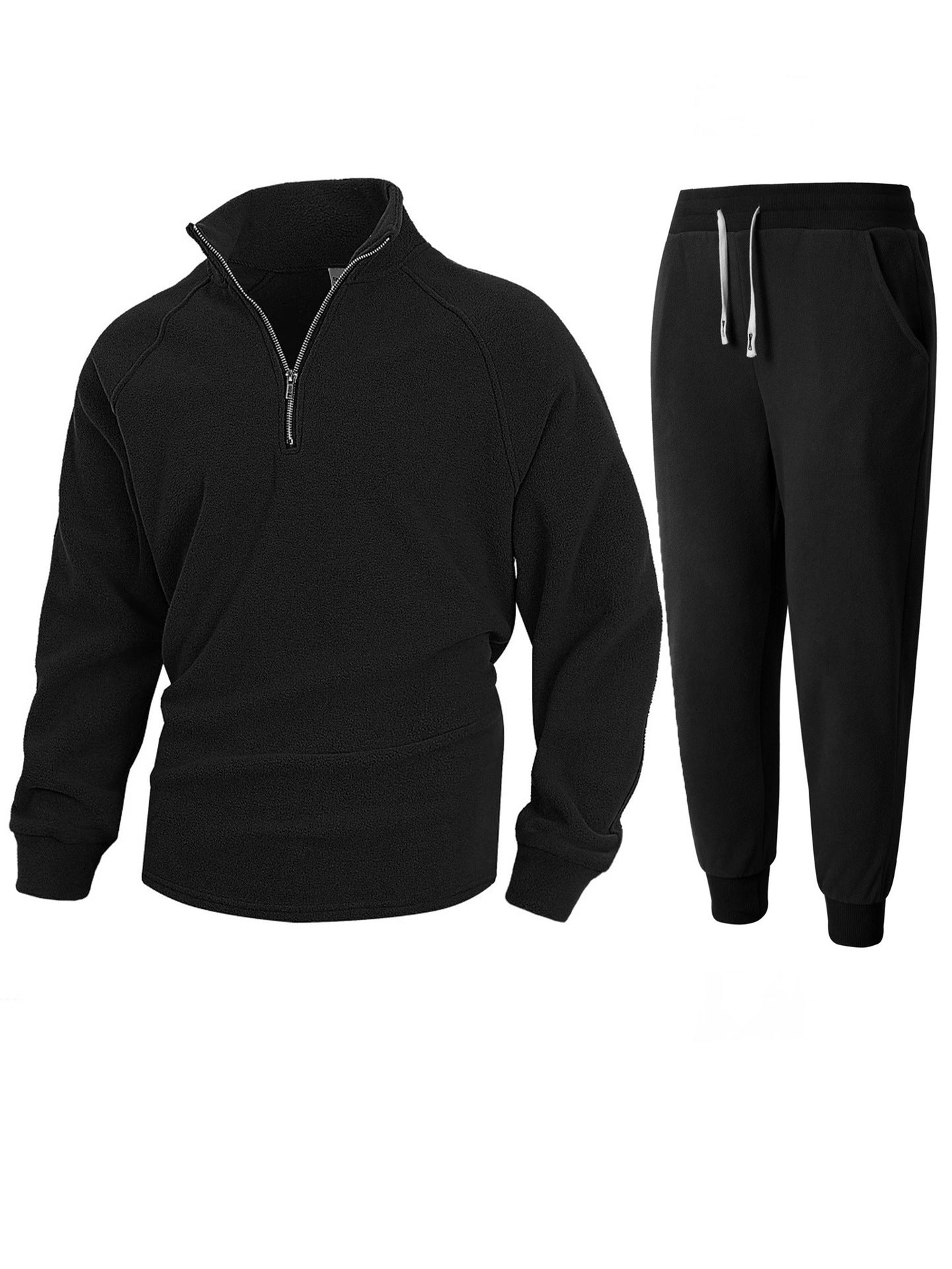 Herren Fleece-Oberteil mit modernem Stehkragen und sportlicher Jogginghose Berg-Feldt