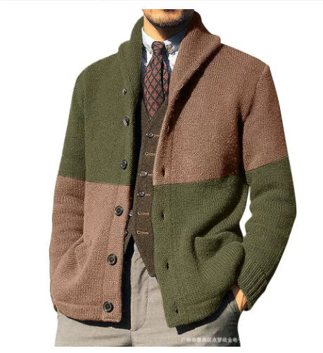 Cardigan en maille pour homme avec col châle moderne et fermeture boutonnée Berg-Feldt