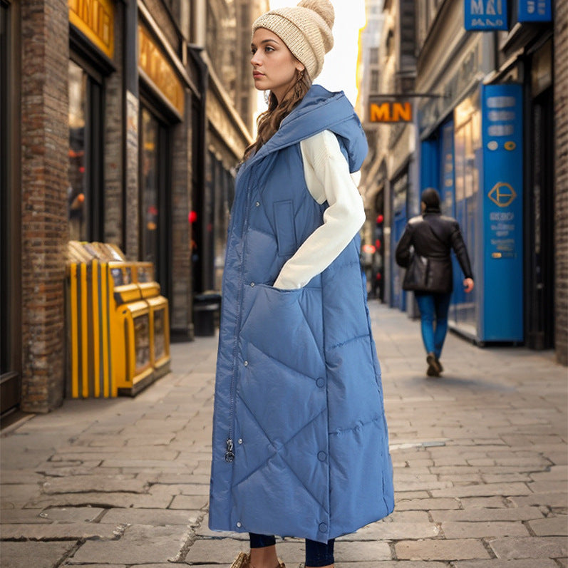 Veste longue matelassée pour femme avec capuche isolante et poches pratiques Berg-Feldt