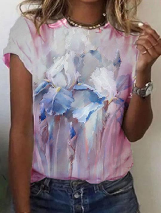 T-shirt Berg-Feldt pour femme à imprimé floral artistique