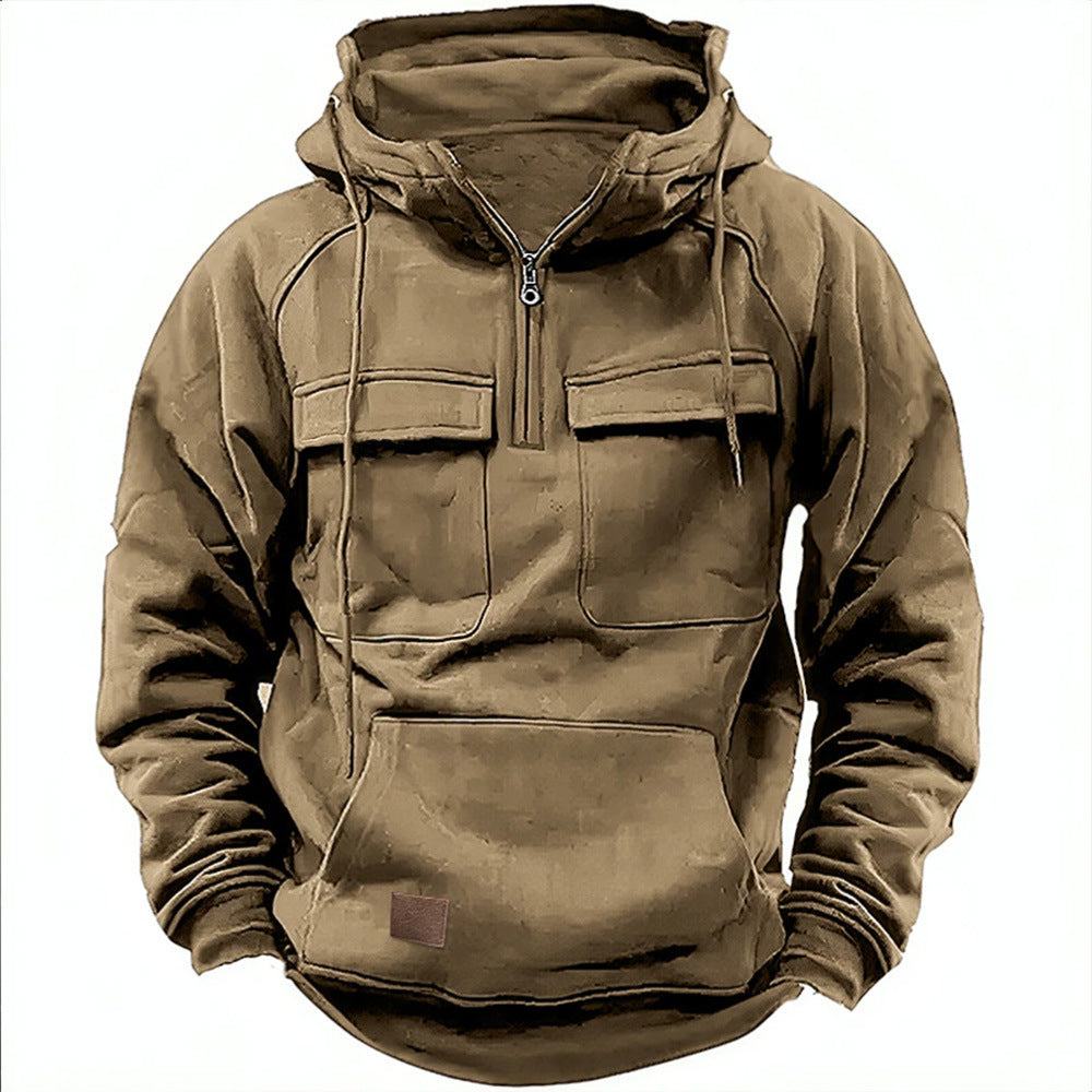 Hoodie utilitaire pour hommes avec poches plaquées et demi-fermeture éclair Berg-Feldt