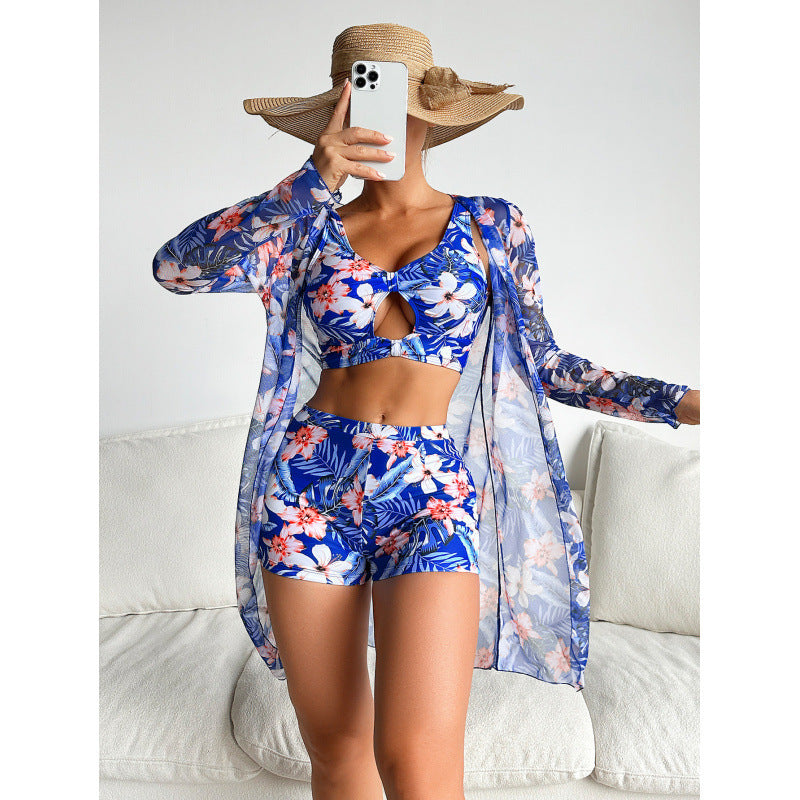 Ensemble de bikini avec kimono transparent et imprimé floral par berg-feldt pour femme