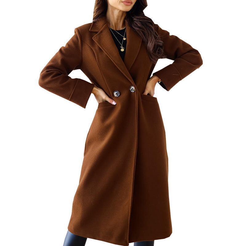 Manteau en laine élégant pour femme avec double boutonnage et poches pratiques Berg-Feldt