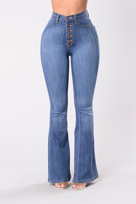 Jean flare taille haute avec braguette décorative Berg-Feldt