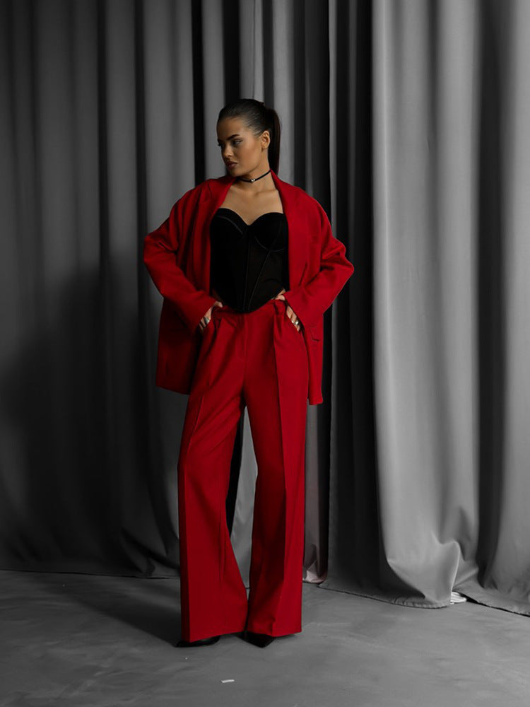 Ensemble blazer élégant et pantalon large pour femme Berg-Feldt