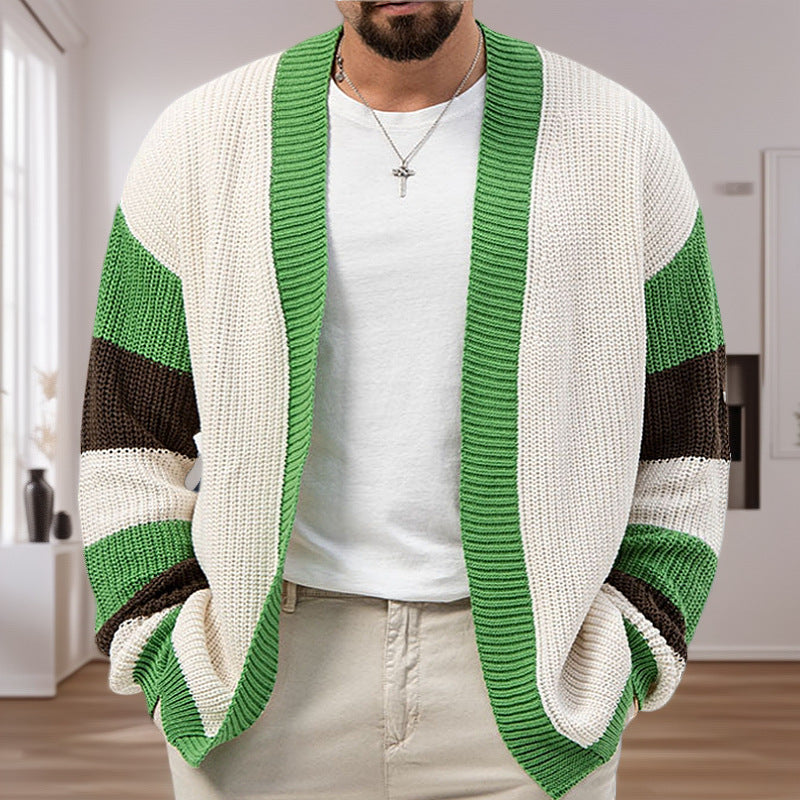 Gilet ouvert pour homme à rayures larges et coupe décontractée Berg-Feldt