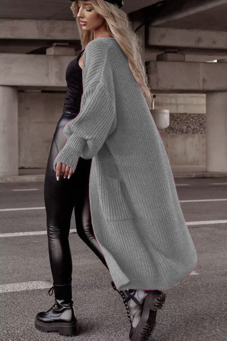 Gilet en grosse maille pour femme, style décontracté et ample, avec de grandes poches Berg-Feldt