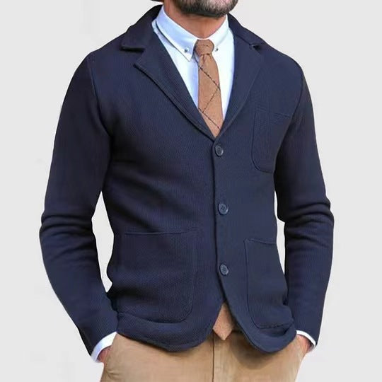 Herren Strickblazerjacke mit hohen Taschen und eleganter Knopfleiste Berg-Feldt
