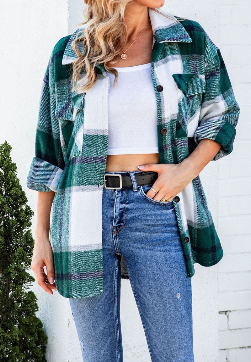 Veste à carreaux en flanelle pour femme avec poches poitrine Berg-Feldt