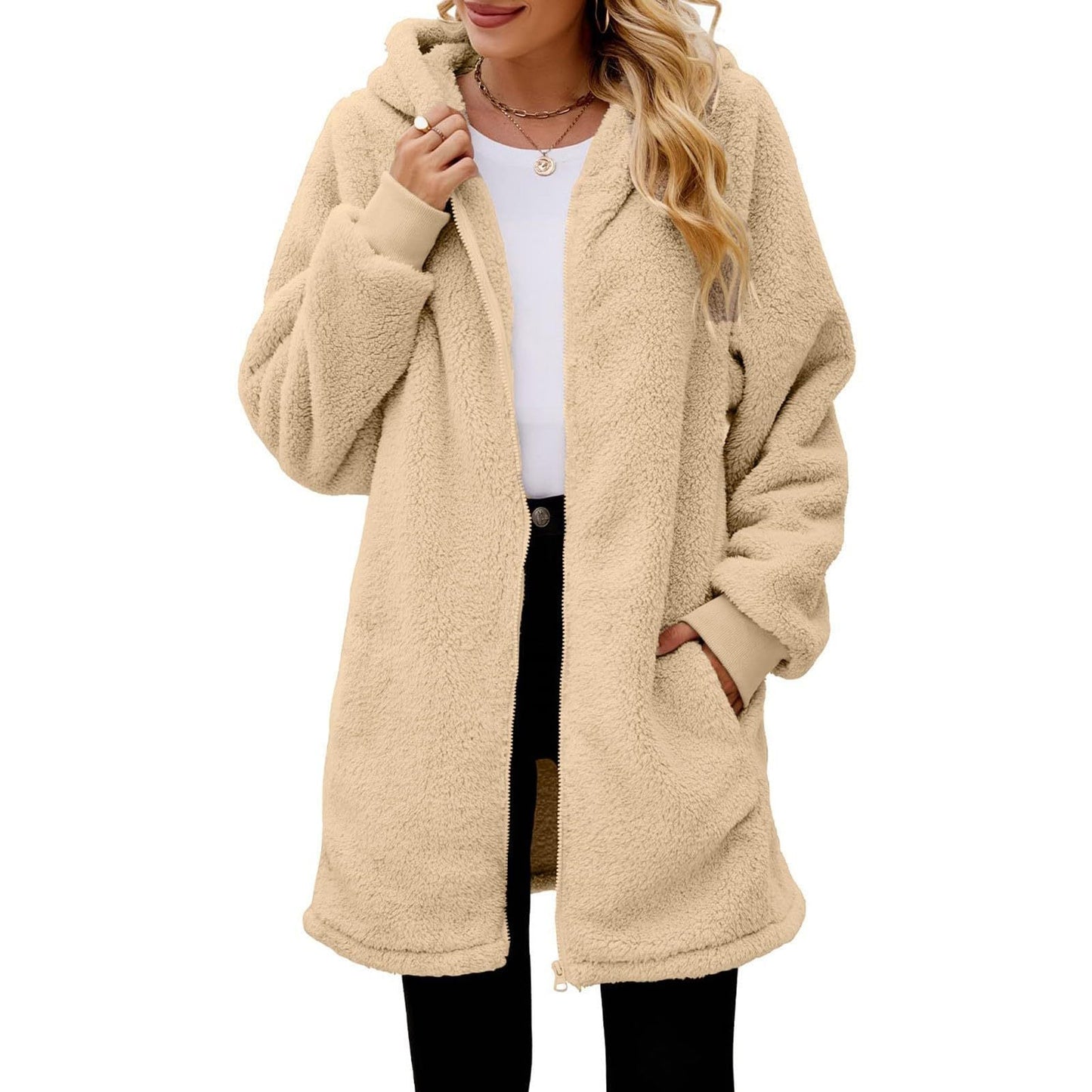 Veste polaire douillette à capuche avec poches latérales pour femme Berg-Feldt