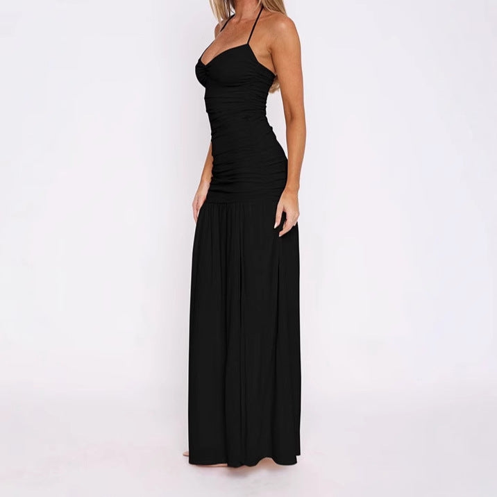 Damen Maxikleid elegant avec détails ruchés sophistiqués et fente haute Berg-Feldt