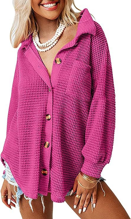 Chemise-veste gaufrée décontractée boutonnée pour femme, coloris Berg-Feldt