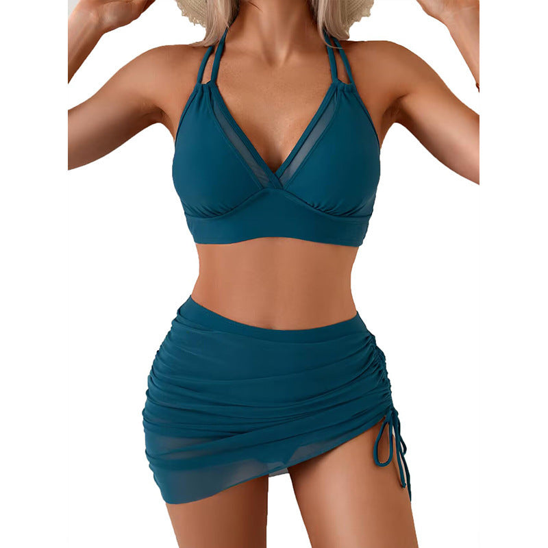 Bikiniset für Damen mit verstellbarem Oberteil und passendem Rock von berg-feldt