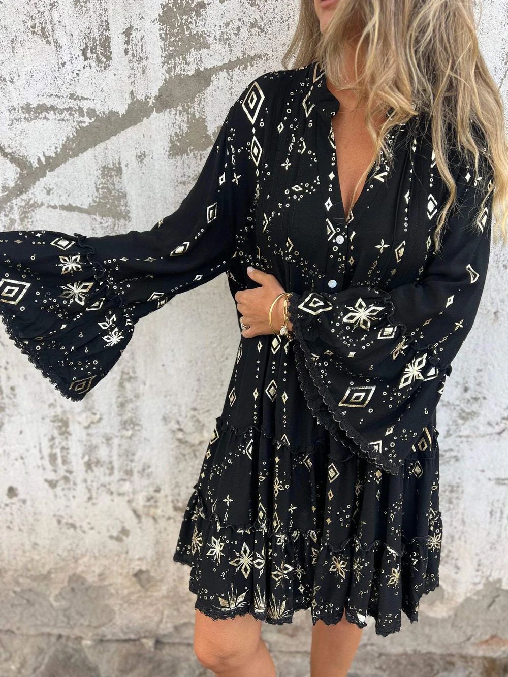 Robe bohème femme avec manches amples et volants de Berg-Feldt