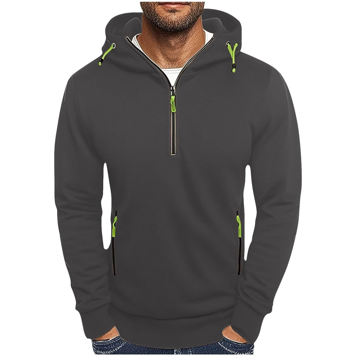 Sweat à capuche tendance pour homme avec demi-fermeture éclair et deux poches Berg-Feldt