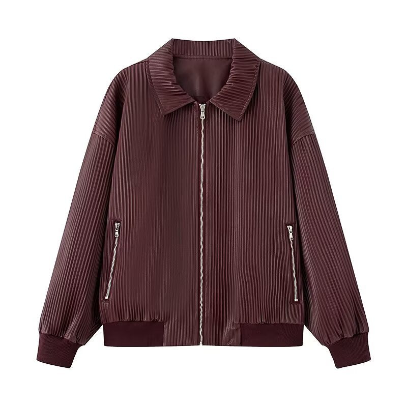 Veste zippée Berg-feldt pour femme avec structure plissée