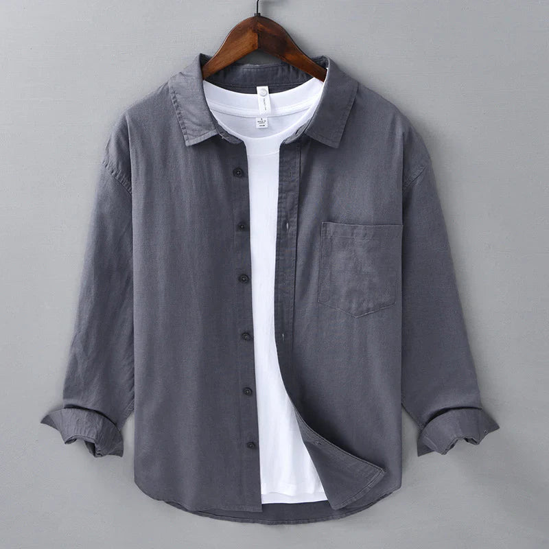 Chemise en lin DETLEF : Modèle décontracté