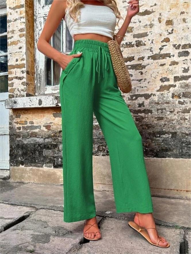 Damen Elegant Casual-Hosen mit Elastischer Bund und Seiten-Taschen Berg-Feldt