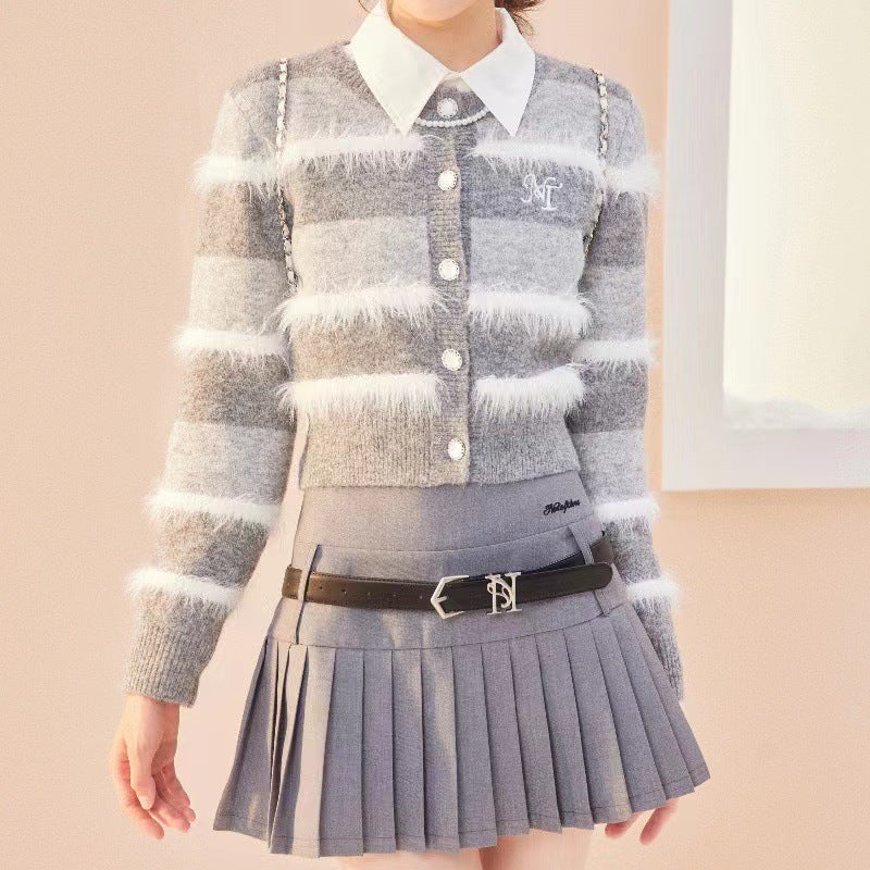 Cardigan en maille pour femme avec motif à rayures larges et détails de boutons élégants Berg-Feldt