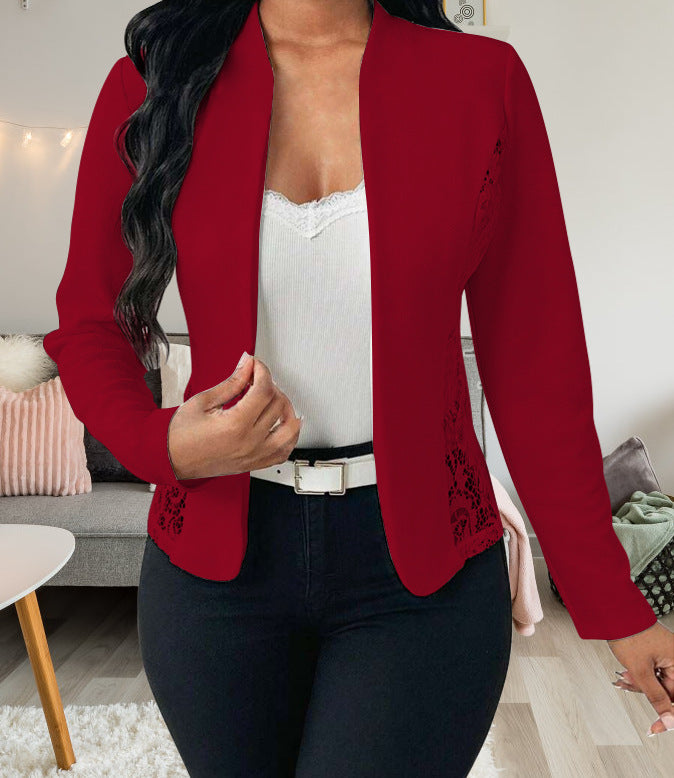 Berg-Feldt Blazer élégant pour femme avec accents en dentelle