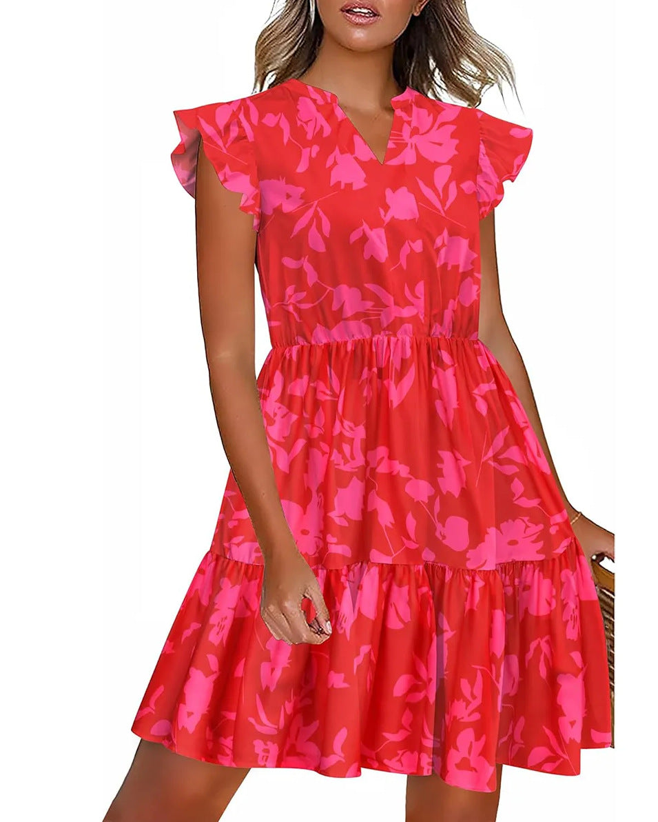Robe fleurie à volants pour femme berg-feldt
