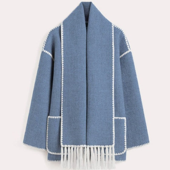 Damen Oversized Strickjacke mit Fransen und Taschen Berg-Feldt