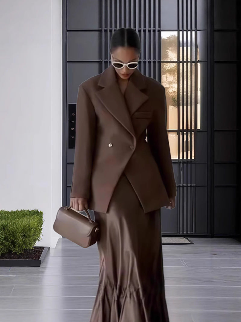 Damen Élégant blazer croisé avec coupe raffinée et col montant Berg-Feldt