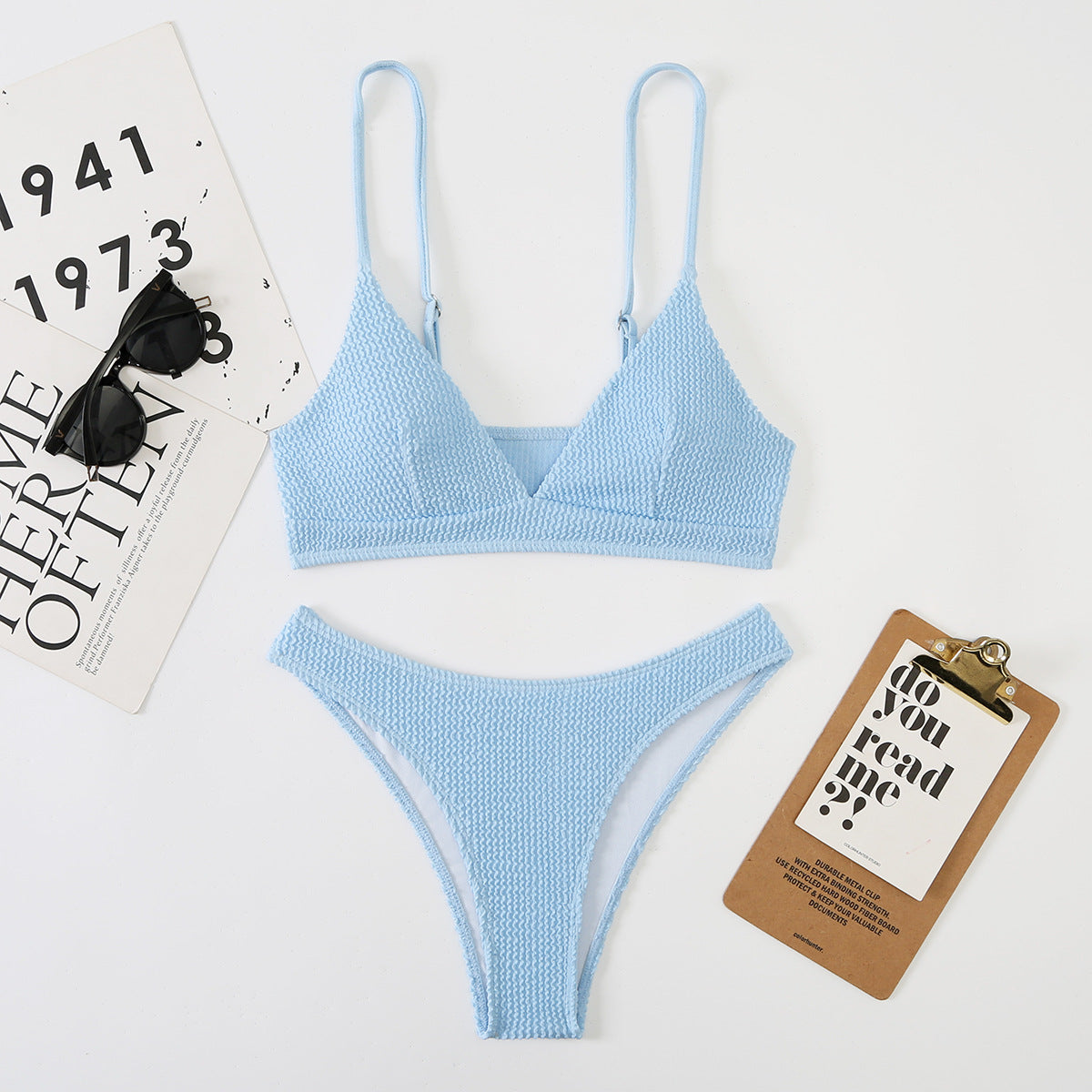Ensemble de bikini pour femme de berg-feldt, avec surface texturée et bretelles fines