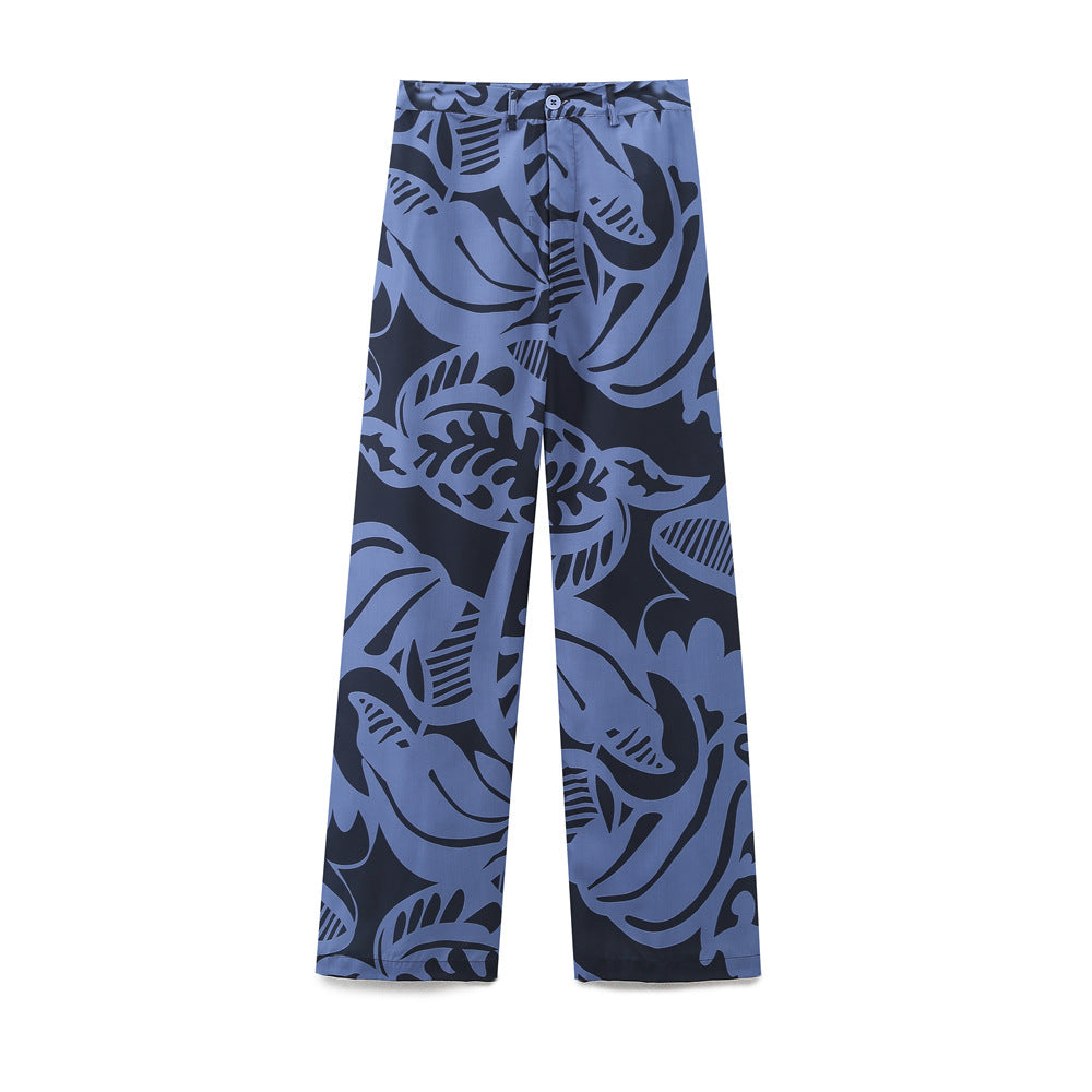 Pantalon femme Berg-feldt à motif floral, coupe décontractée