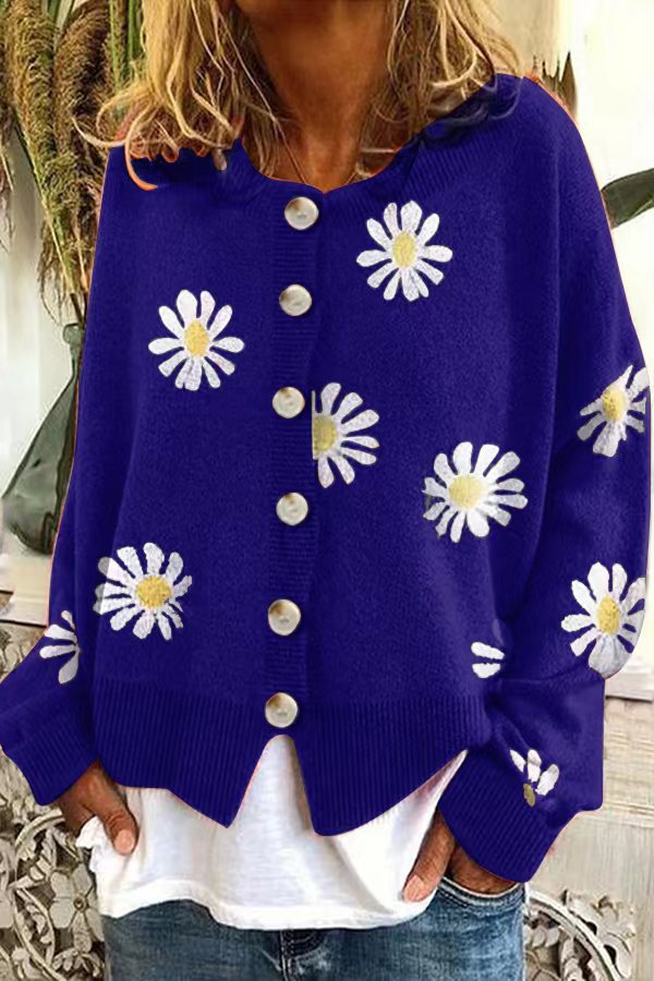 Pull en coton coloré à motifs floraux Berg-Feldt pour femme
