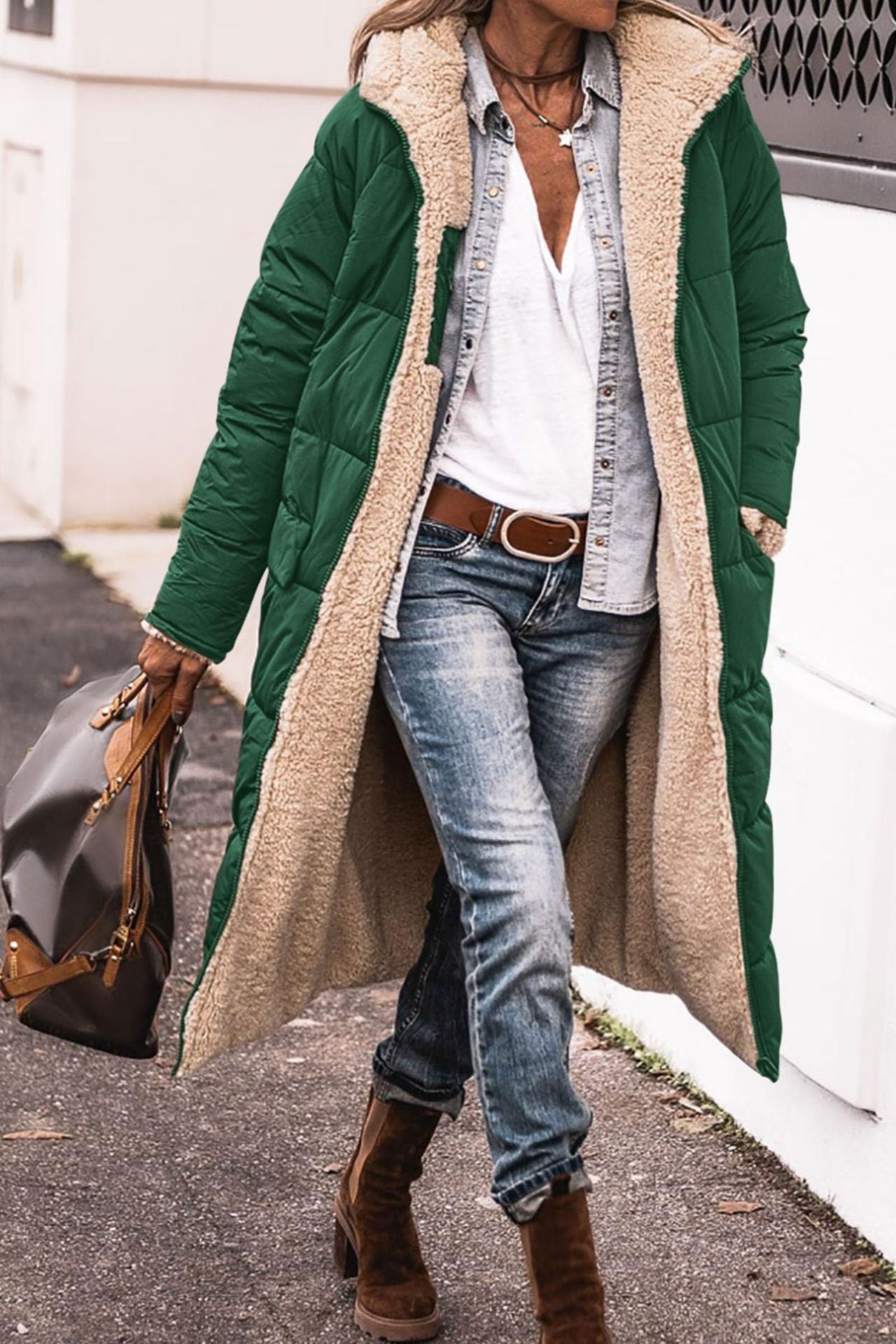 Damen Longline-Winterjacke mit luxuriöser Innenseite Berg-Feldt