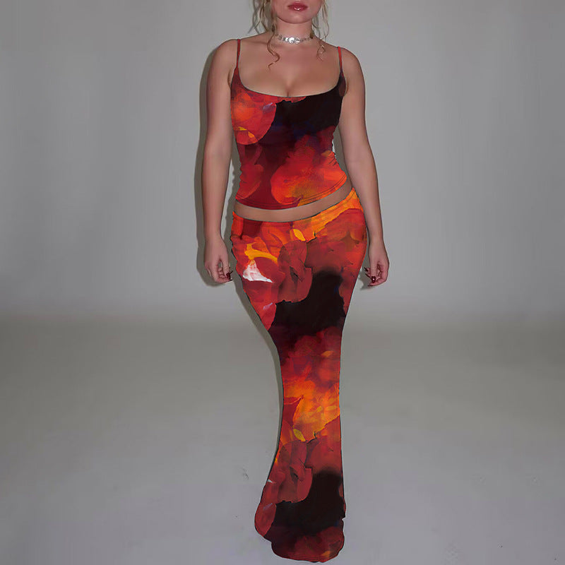 Robe longue ajustée pour femme avec imprimé aquarelle unique de berg-feldt