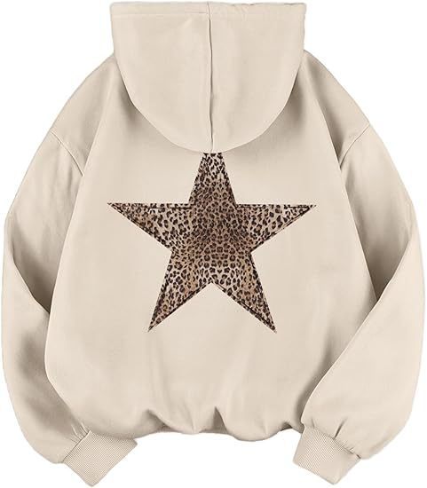 Hoodie décontracté femme à imprimé léopard sur Star Berg-Feldt