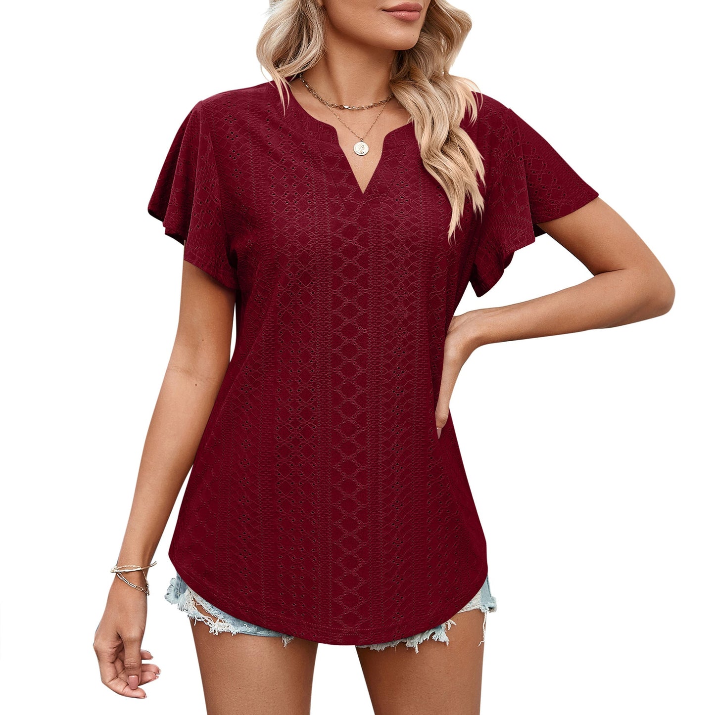 Damen Blouse aérienne avec motif perforé Berg-Feldt