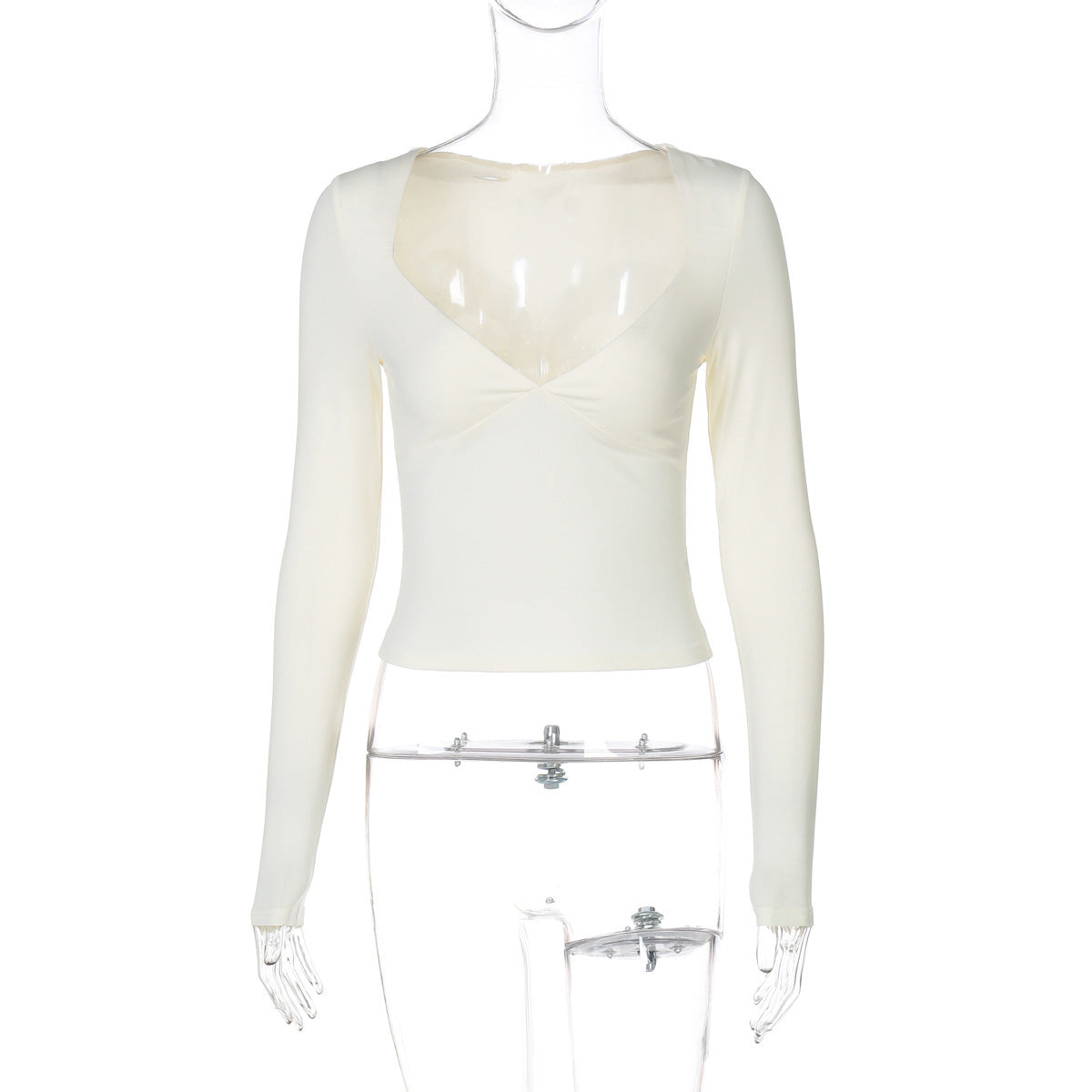 Figurbetontes Damen-Langarmshirt mit tiefem V-Ausschnitt von berg-feldt