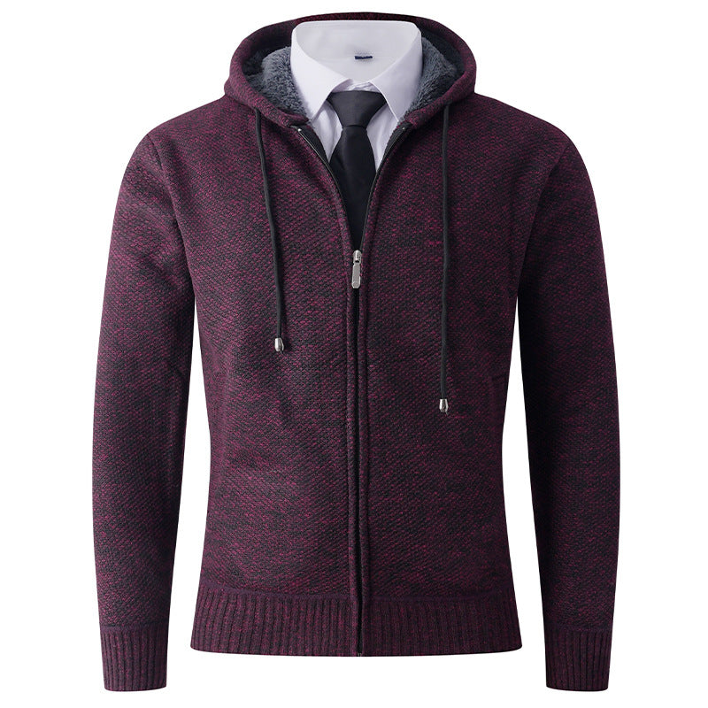 Herren Strickjacke mit Kapuze und strukturierter Verarbeitung Berg-Feldt