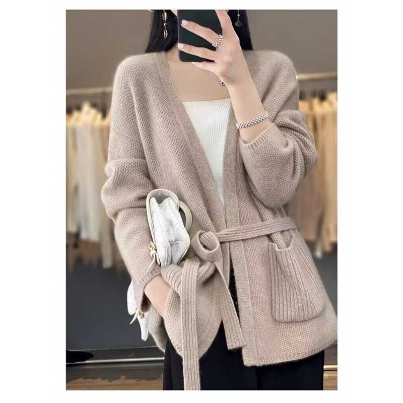 Cardigan confortable en maille avec ceinture et poches pour femme Berg-Feldt