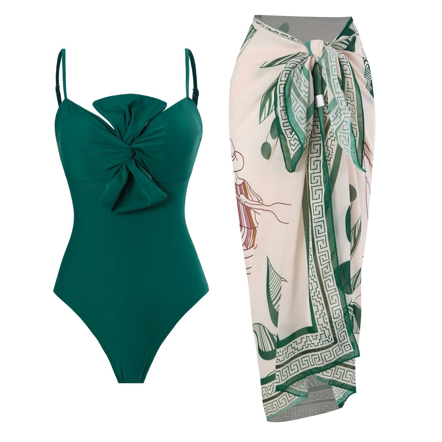 Maillot de bain élégant pour femme avec effet noué sophistiqué et paréo léger de berg-feldt