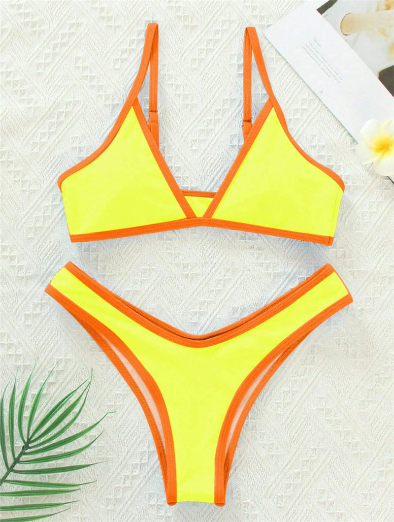 Berg-Feldt Ensemble Bikini Triangle pour Femme avec Détails Contrastés