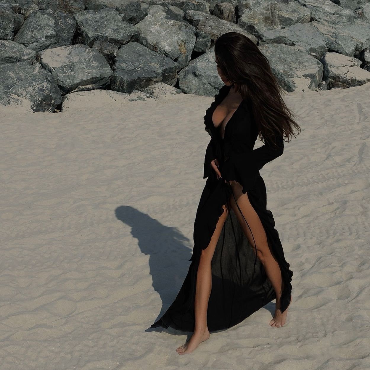 Eleganter Damen Strandkaftan mit offenem Vorderteil von Berg-Feldt
