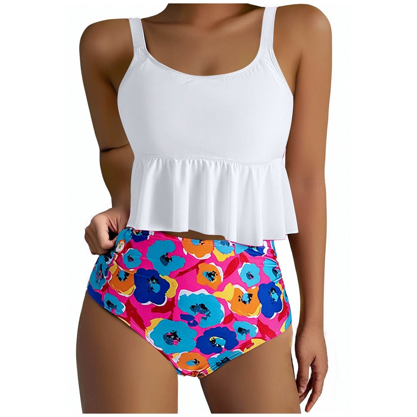 Haut à basque élégant pour femme et bikini taille haute à fleurs par Berg-Feldt